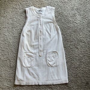 Trina Turk White Eyelet lined Sleeveless Dress size 12